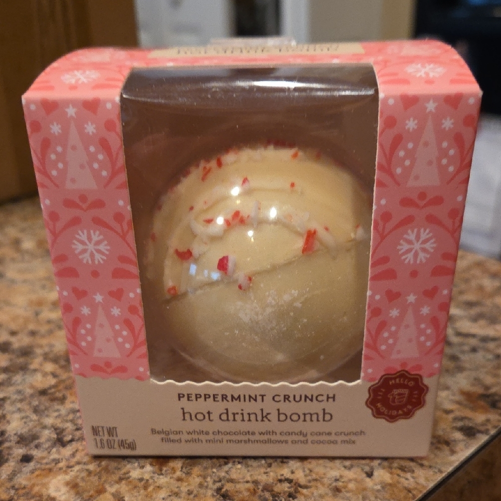 Festive Peppermint Crunch Hot Drink Bomb